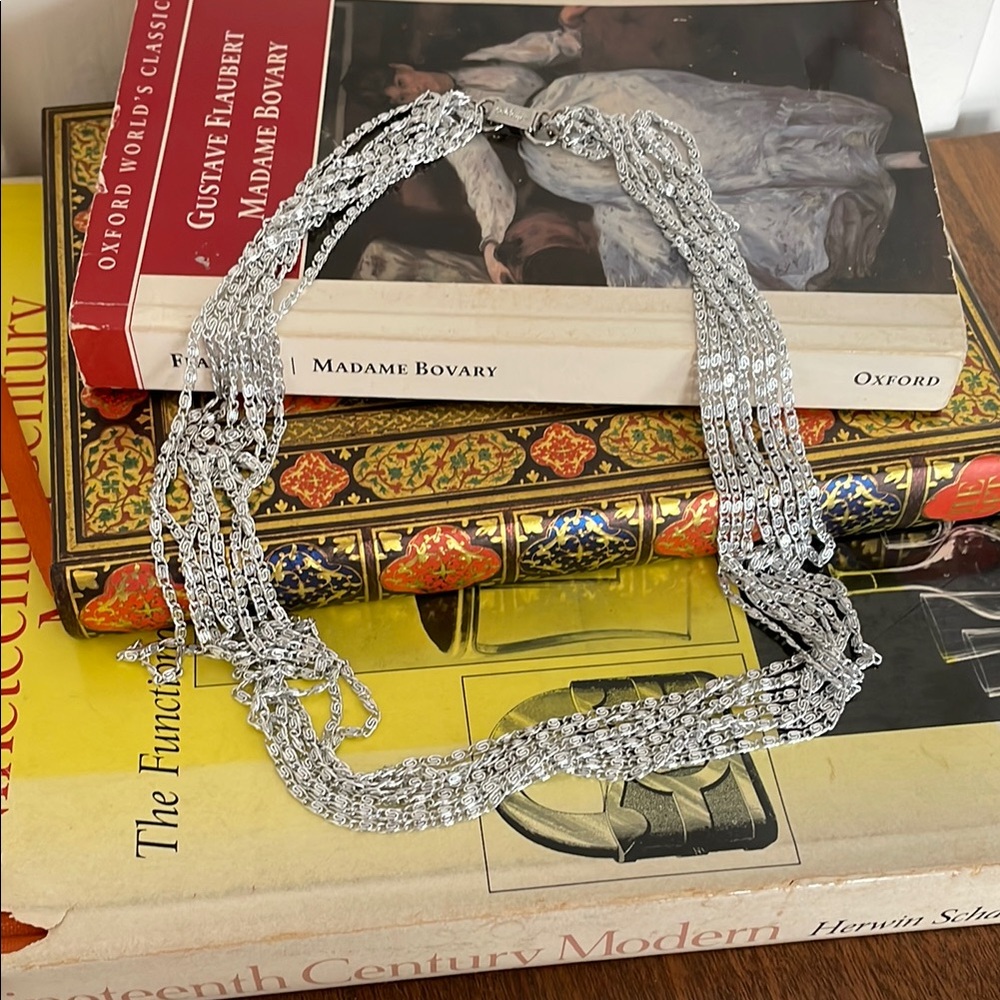 Celebrity Multi-chain Silver Tone Necklace
